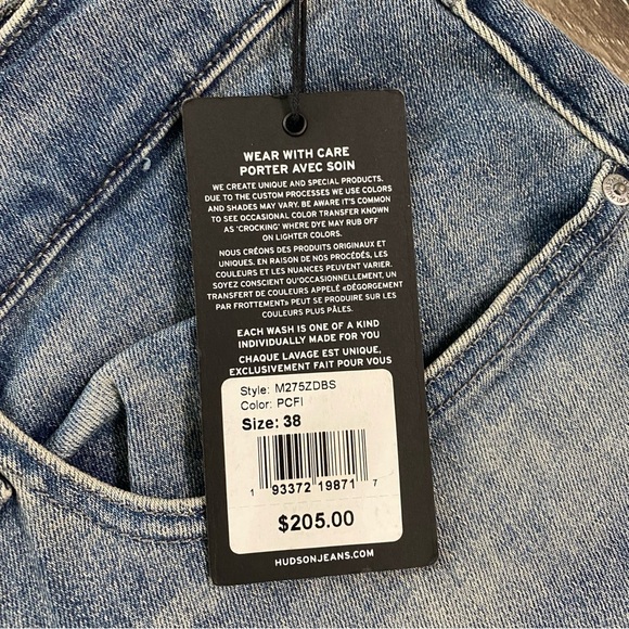 HUDSON Blake Slim Straight Jeans Men’s Size 38 NWT Medium Wash - Picture 5 of 9